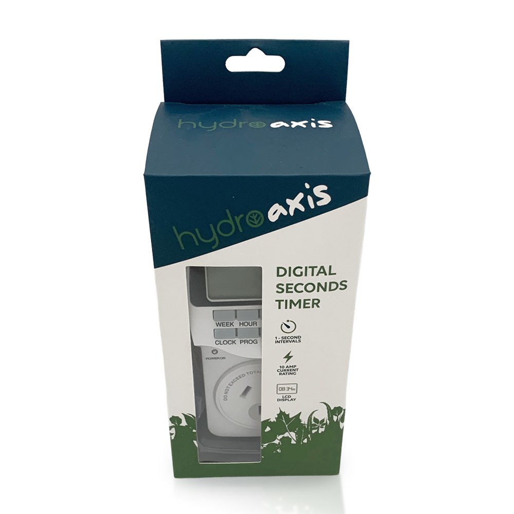 Boxed packaging for a digital seconds timer, a 240V plug-in wall timer
